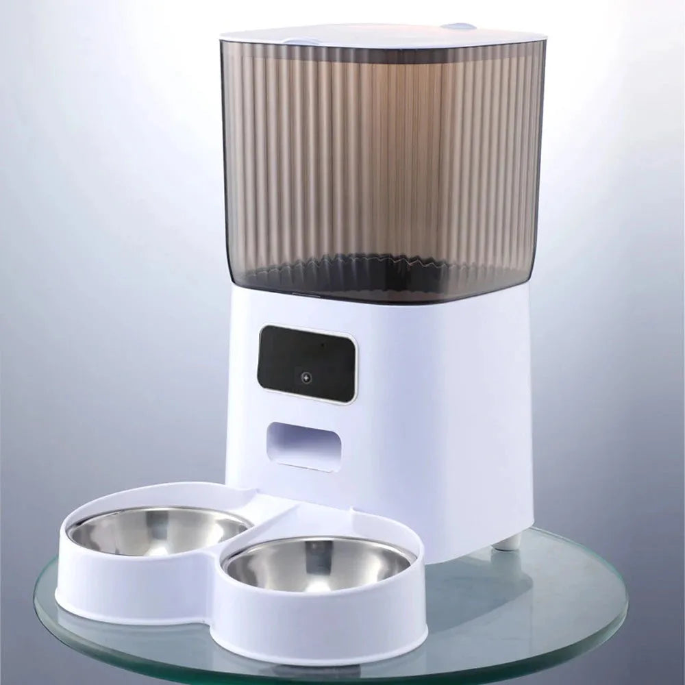 5L Smart Automatic Pet Feeder with Camera and Double Bowls