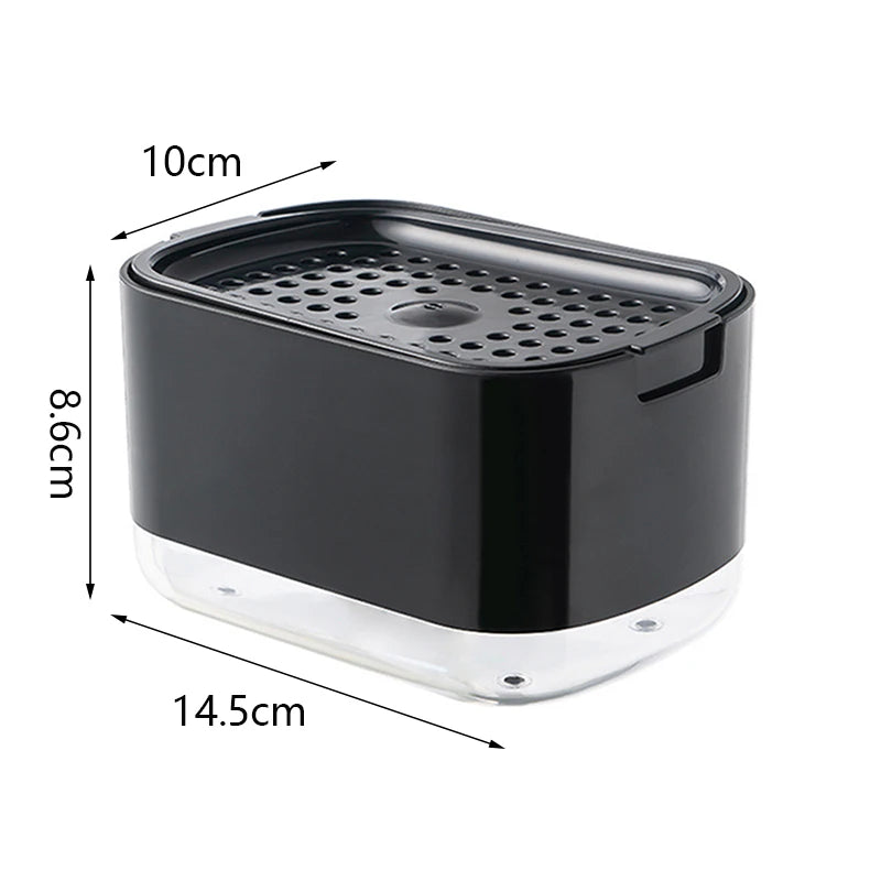 Press Soap Dispenser with Sponge Holder for Sink Areas