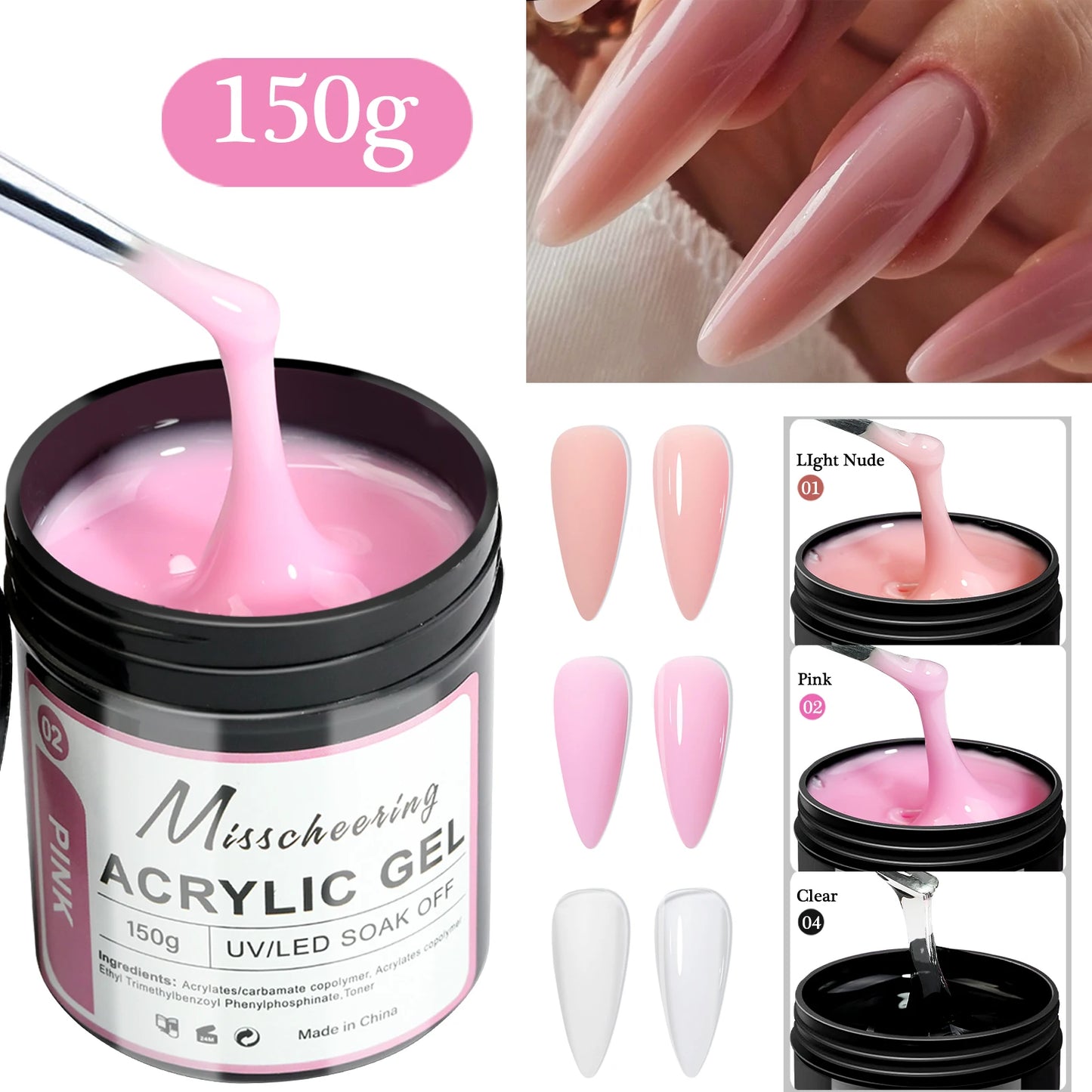 Poly Nail Gel Set - 2/3 Jar UV LED Builder Gel Kit