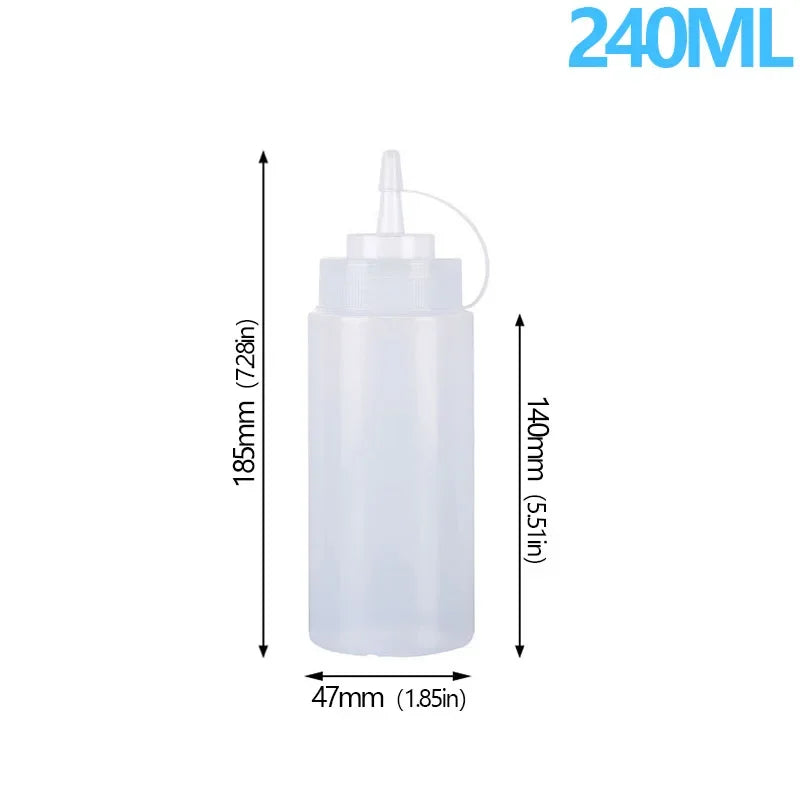 Large Squeeze Condiment Bottle with Nozzle for Sauces