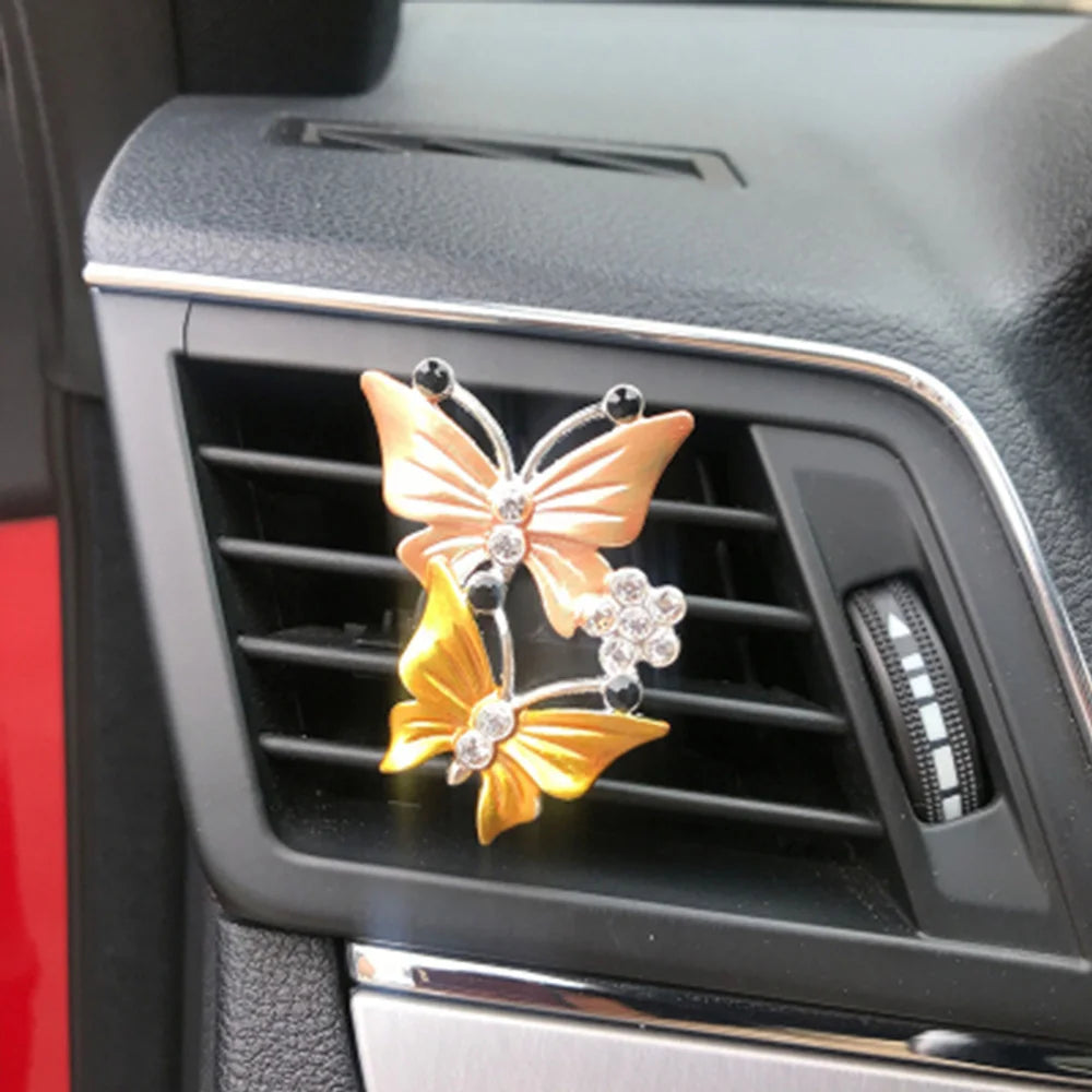 Butterfly Car Air Vent Freshener - Solid Perfume Clip