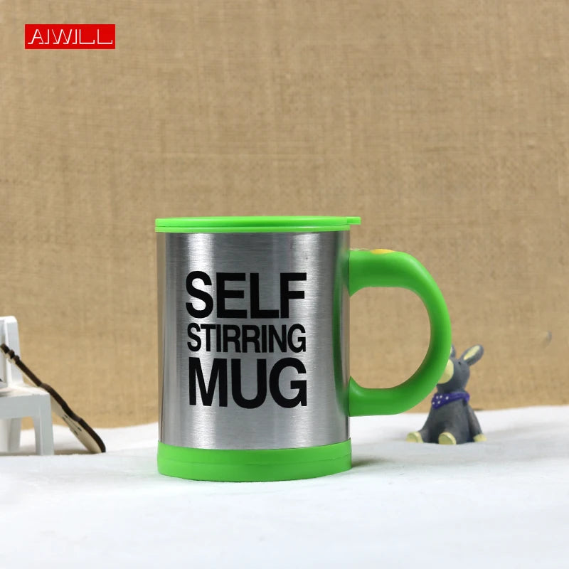 Self-Stirring Stainless Steel Coffee Mug - 301-401ml