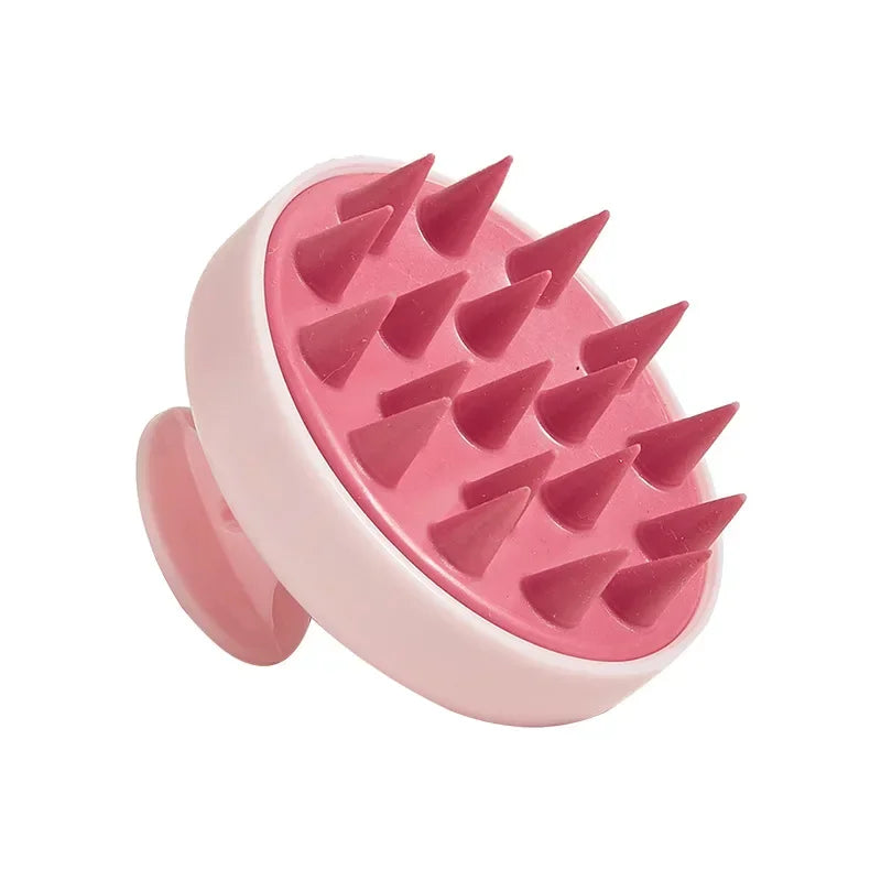 Silicone Shampoo Scalp Massage Brush - Pink Flower