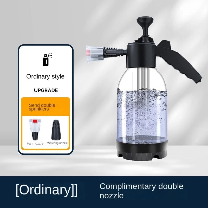 2L Hand Pump Foam Sprayer - Three Nozzle Car Wash Bottle