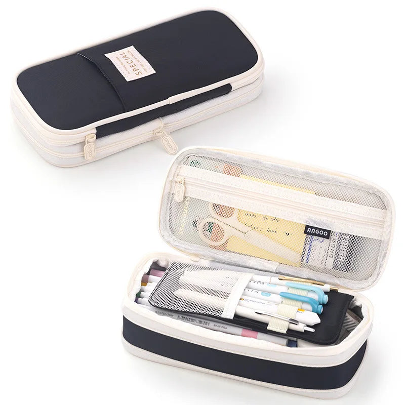 Large Double-Layer Fabric Pencil Case - CPC Safe Material
