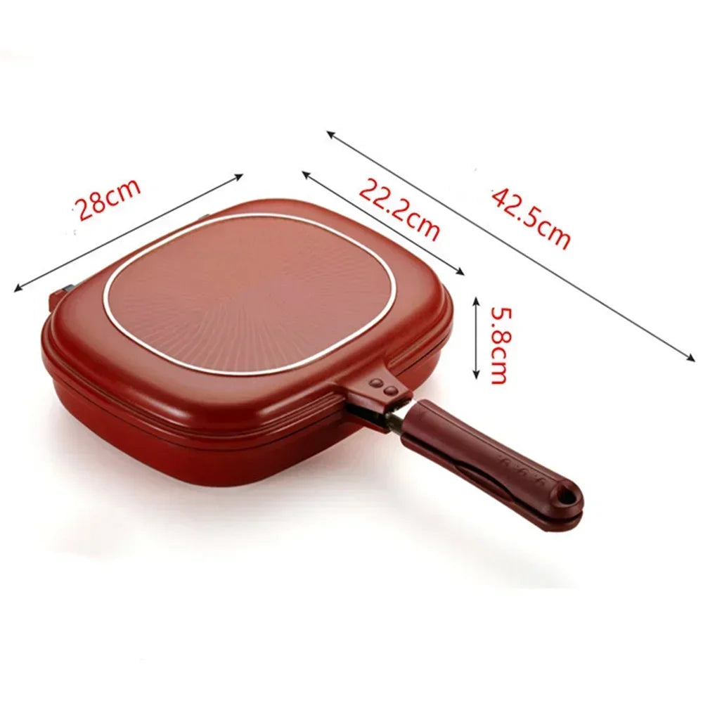 Double-Sided Nonstick Grill Frying Pan - 28cm or 32cm