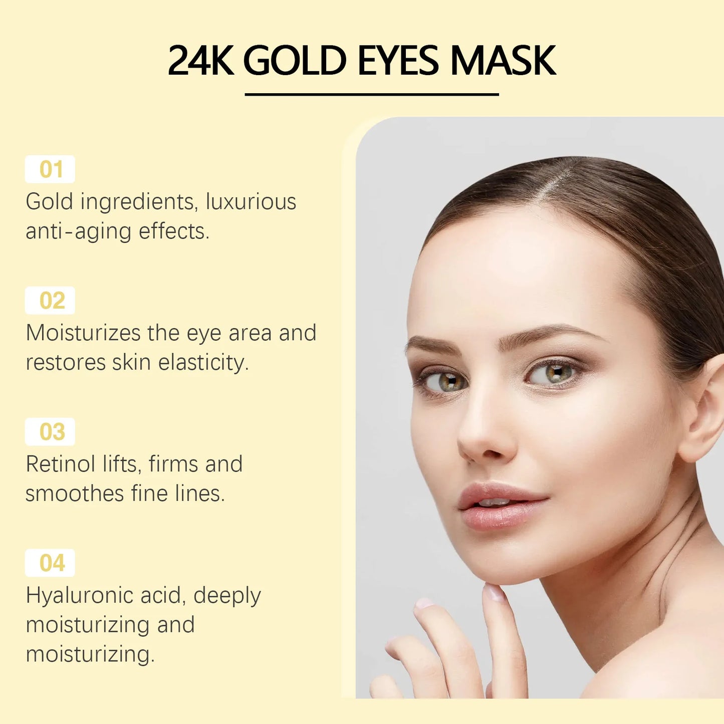 24K Gold Retinol Collagen Eye Patch Set - 30pcs Boxed