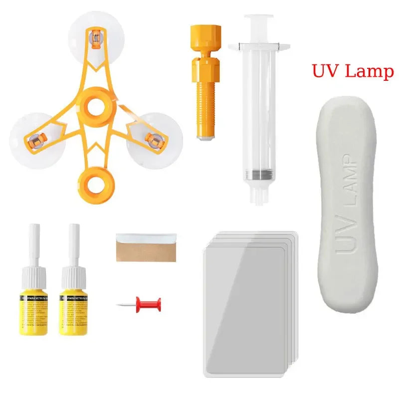 Windshield Crack Repair Kit - DIY Glass Cure Glue