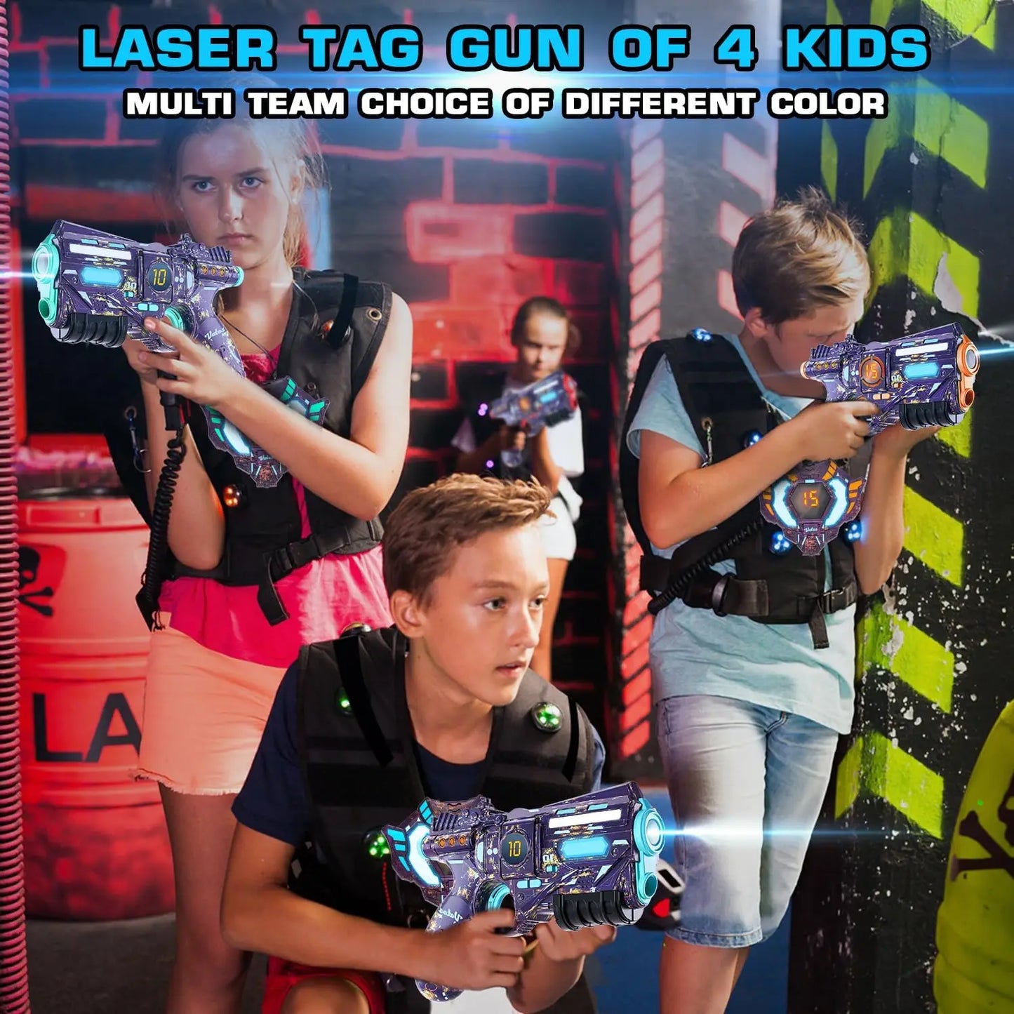 VATOS Rechargeable Laser Tag Set - Glowing Indoor Outdoor Game