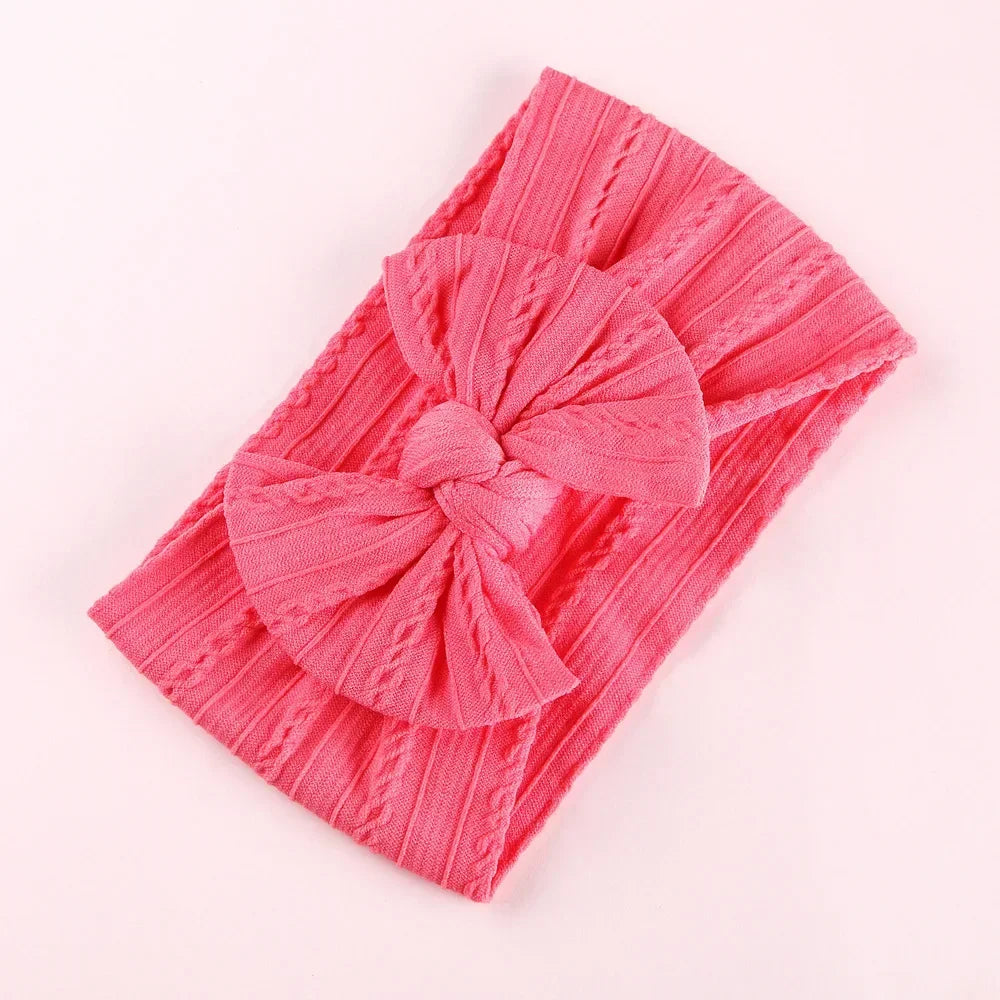 Elastic Baby Bow Headband - Soft Jacquard Newborn Hair Accessory
