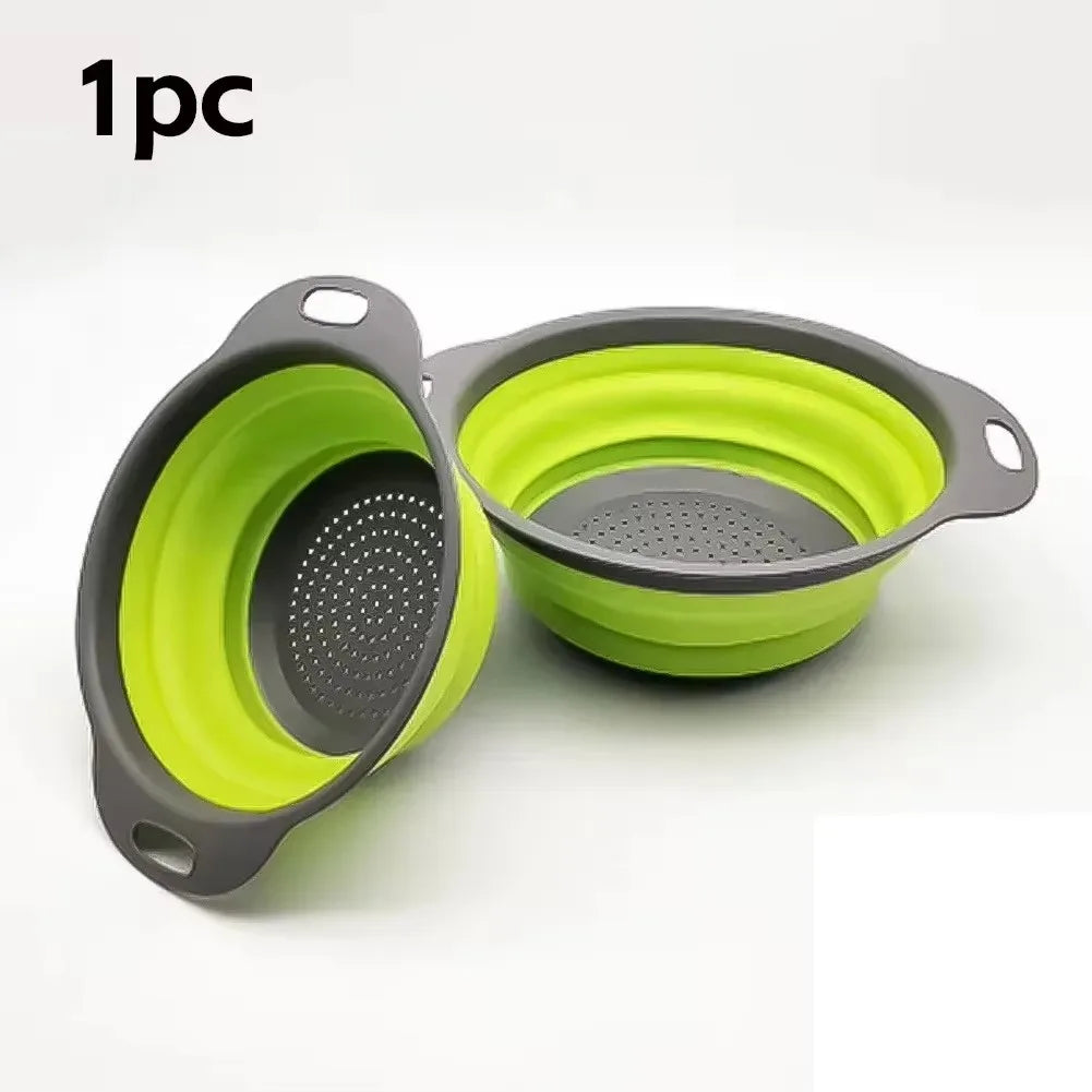 Collapsible Silicone Drain Basket and Vegetable Colander