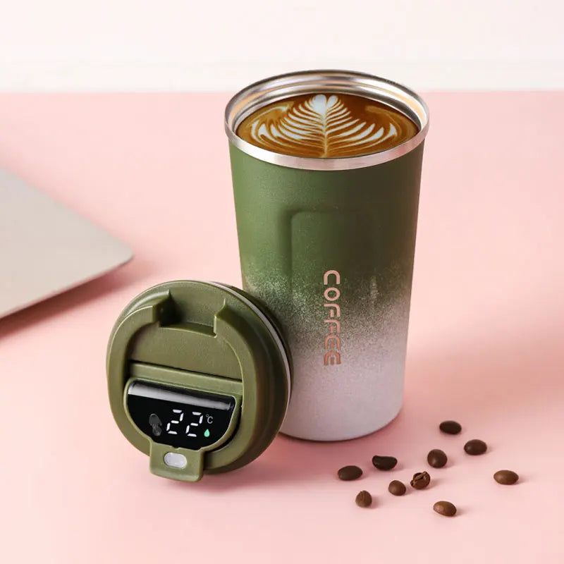 Smart Stainless Steel Travel Tumbler - Temperature Display Thermos Cup