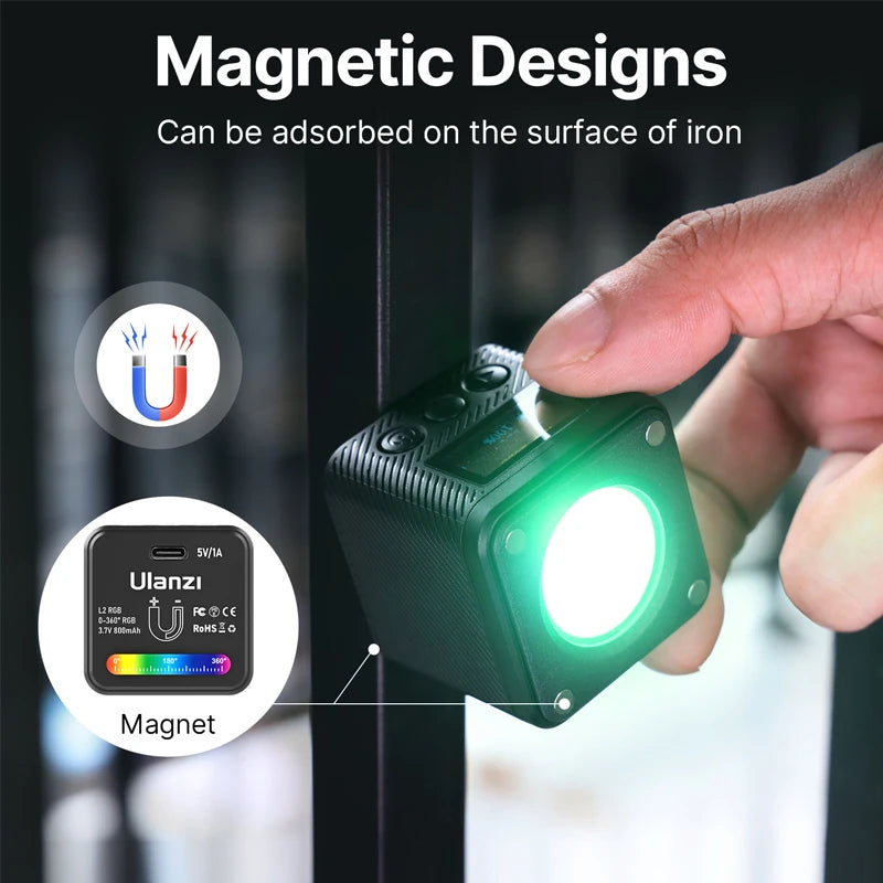 Ulanzi L2 RGB Mini COB Light - Magnetic Camera Video Light
