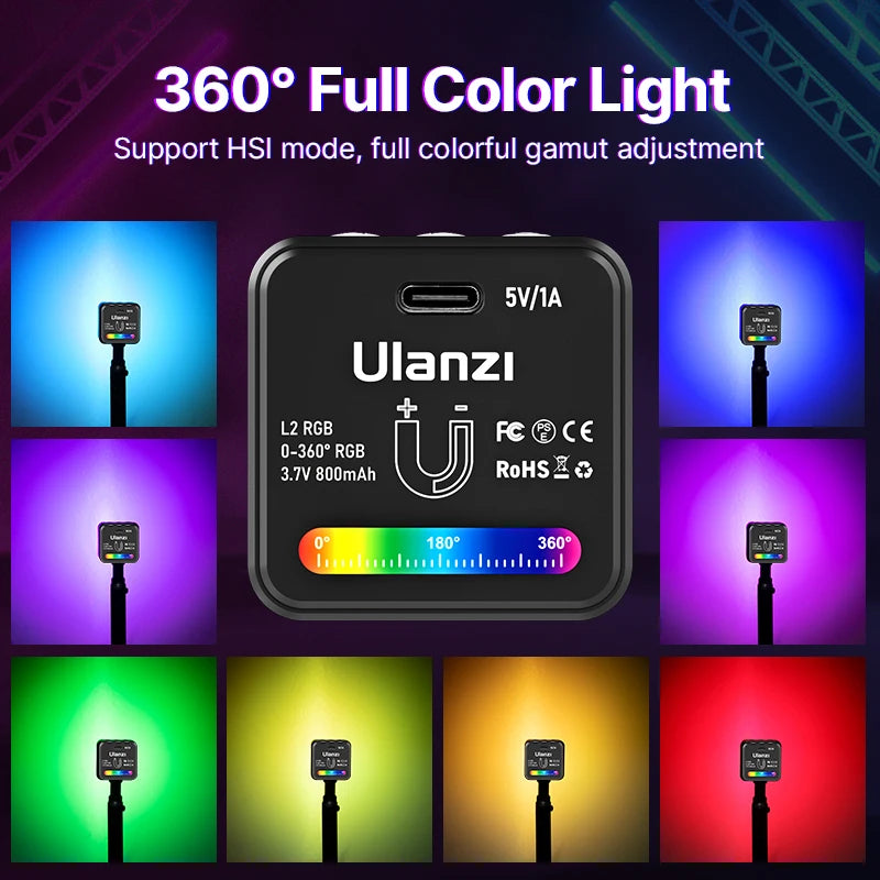 Ulanzi L2 RGB Mini COB Light - Magnetic Camera Video Light