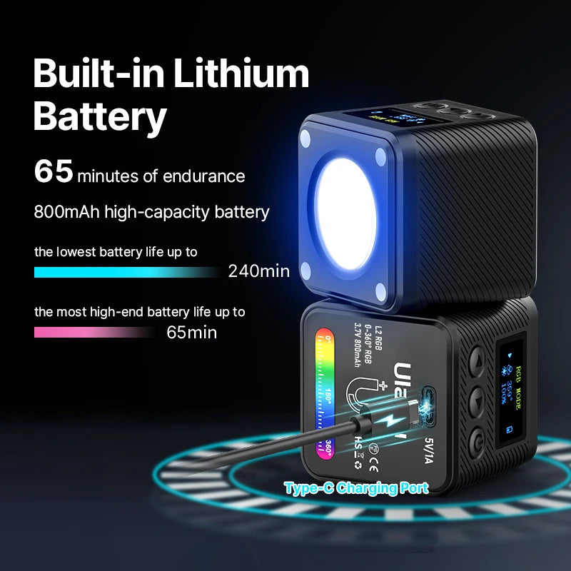 Ulanzi L2 RGB Mini COB Light - Magnetic Camera Video Light