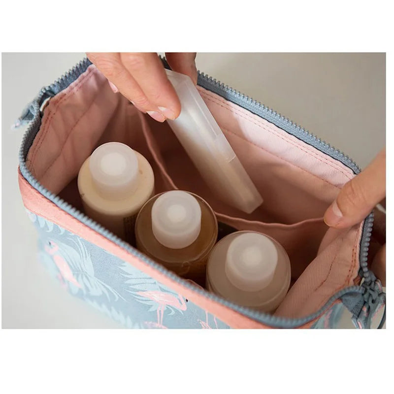 Flamingo Makeup Bag - Waterproof Travel Cosmetic Organizer Pouch