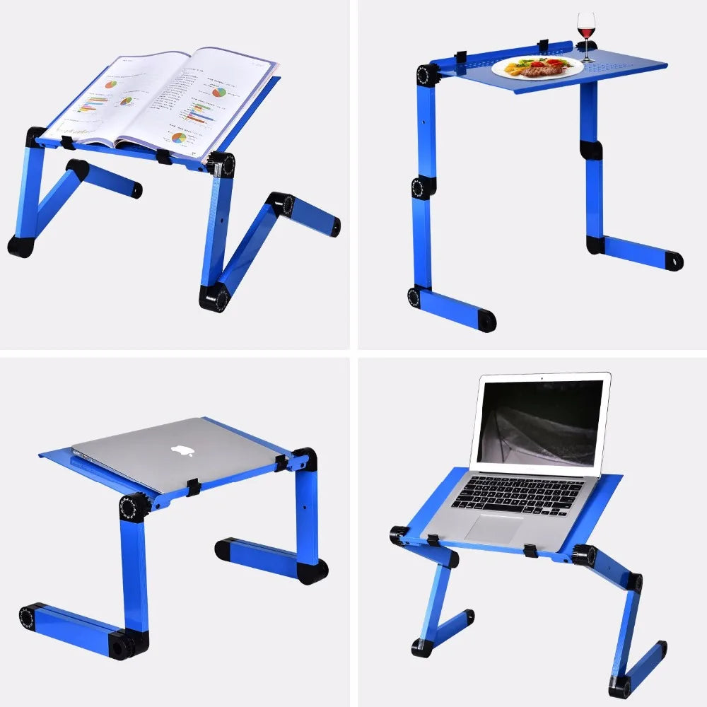 Adjustable Aluminum Laptop Table - Folding Bed Tray Computer Desk