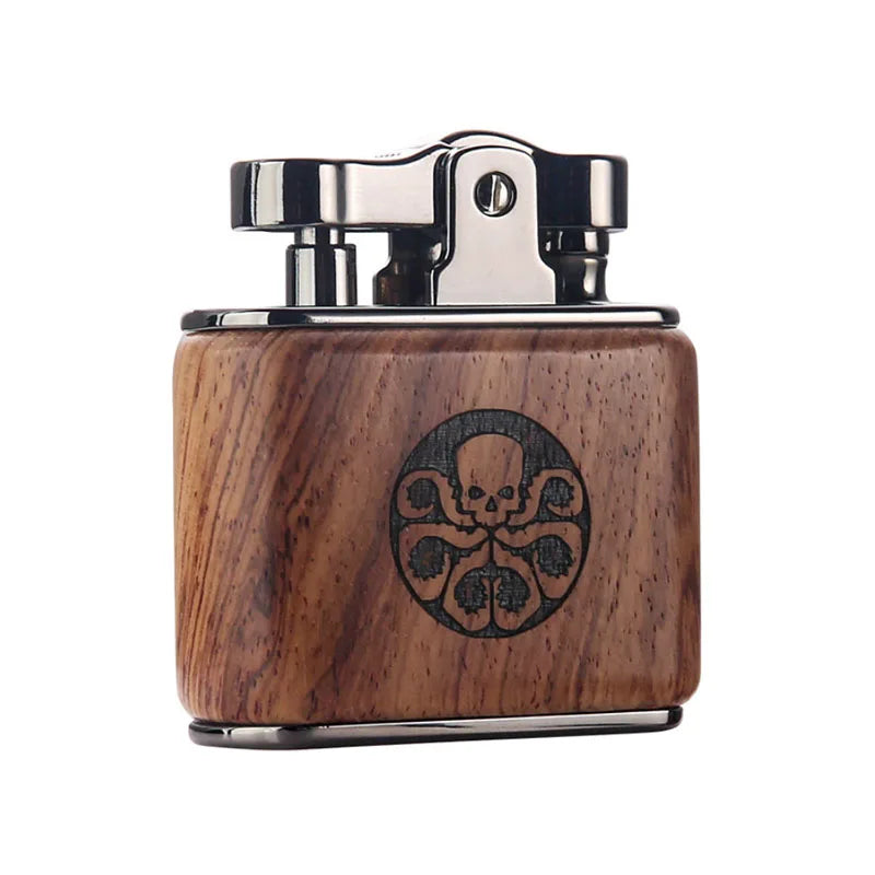 Vintage Sandalwood Kerosene Lighter - Metal Petrol Oil Gift Gadget