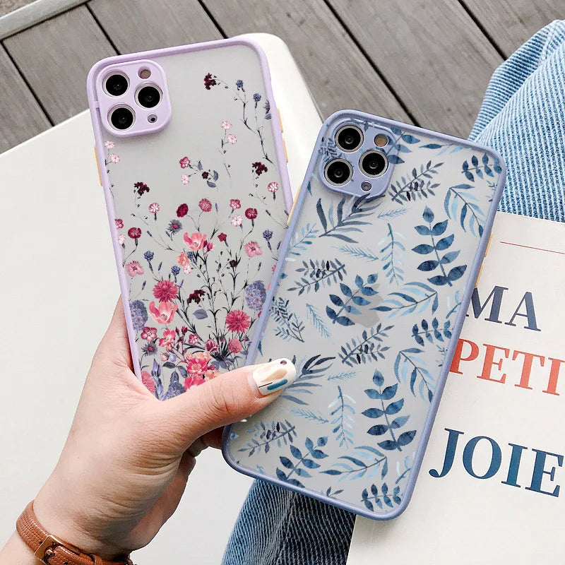 Hand-Painted Floral Shockproof iPhone Case
