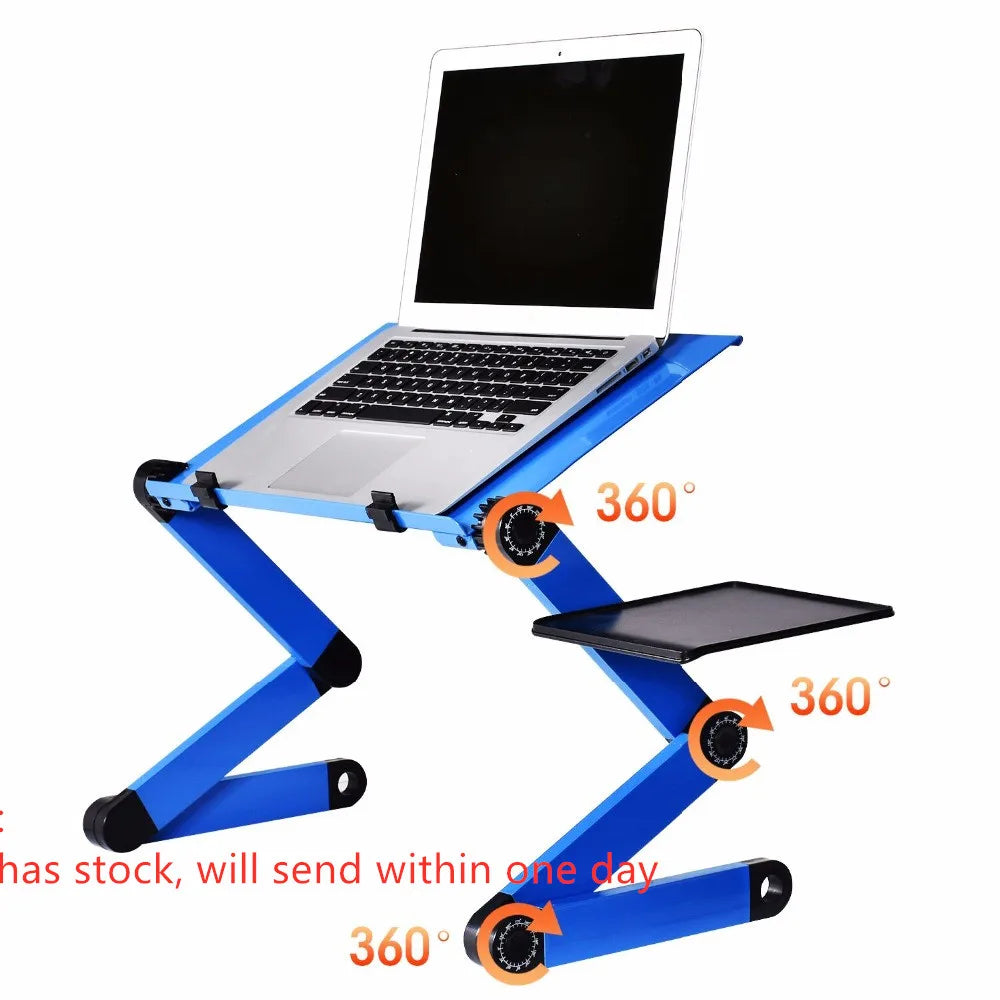 Adjustable Aluminum Laptop Table - Folding Bed Tray Computer Desk