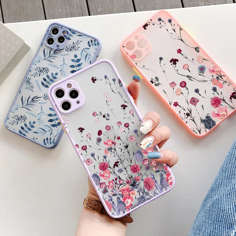 Hand-Painted Floral Shockproof iPhone Case
