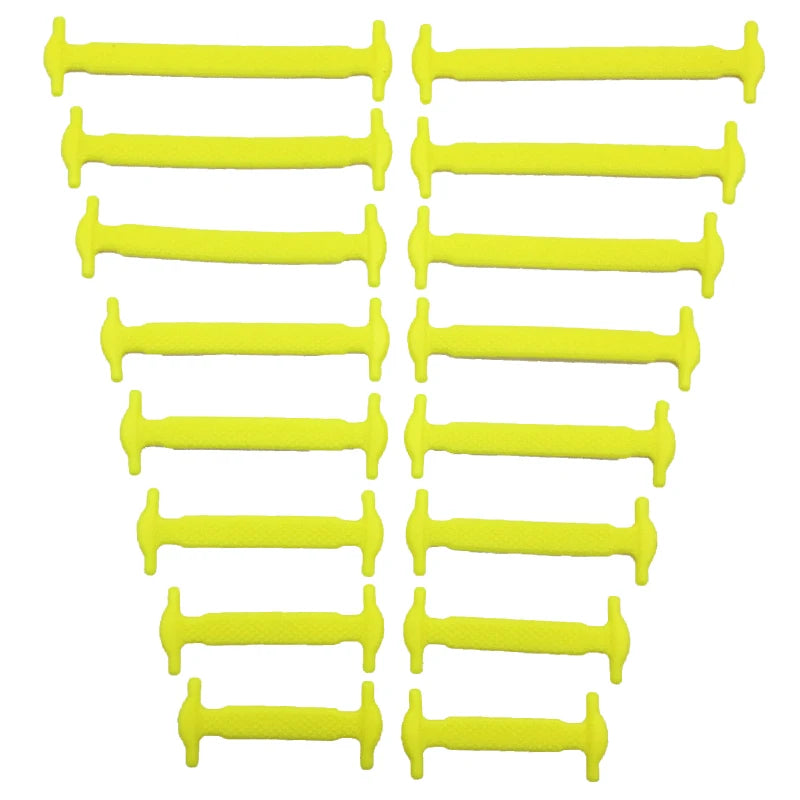 16 Piece Silicone No-Tie Shoelaces - Elastic Flat Lace Set