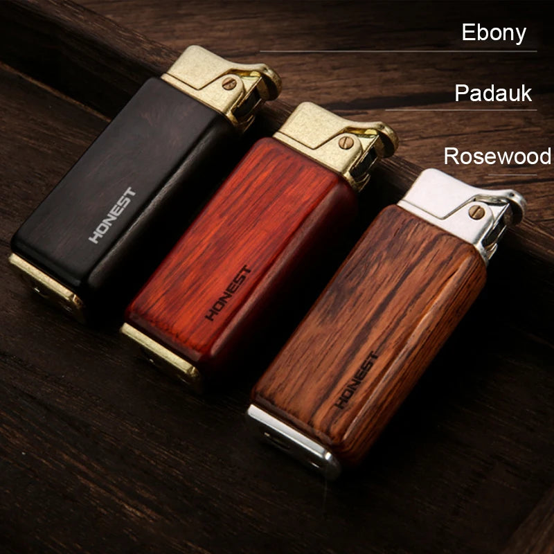Vintage Sandalwood Kerosene Lighter - Metal Petrol Oil Gift Gadget