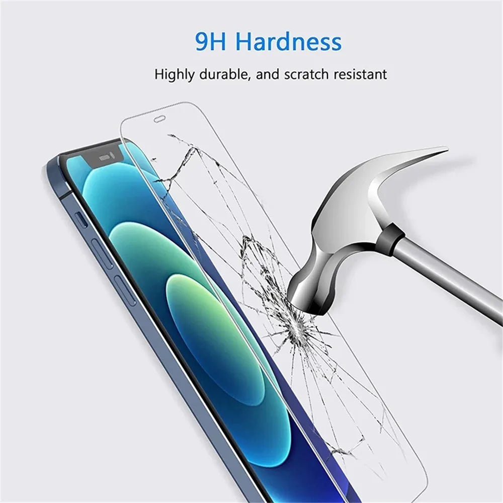 4 Piece iPhone Protective Glass Set - Screen Coverage for Daily Use