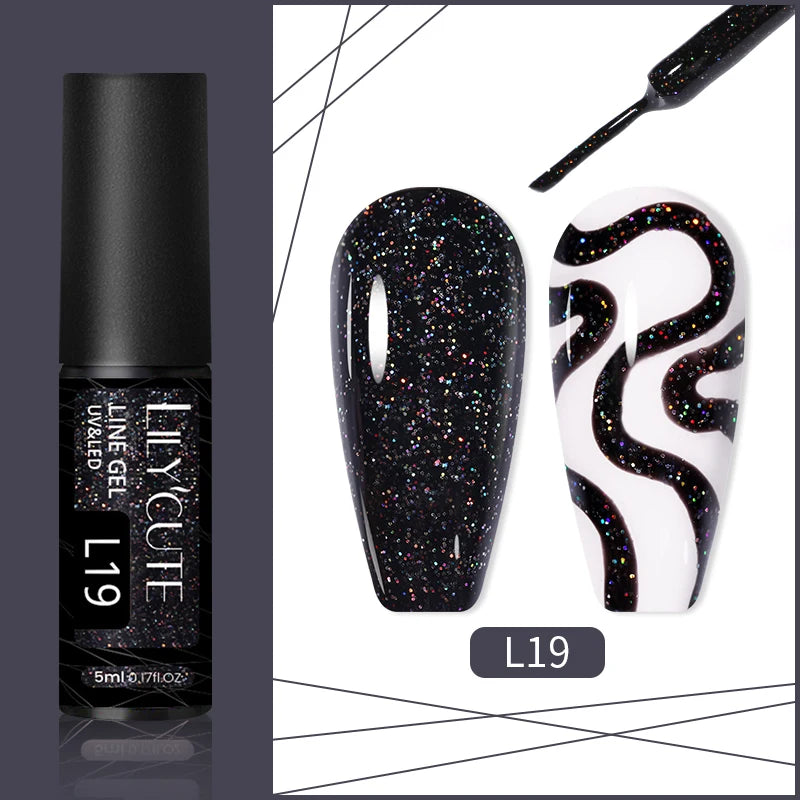 LILYCUTE Reflective Glitter Liner Nail Gel - 5ml