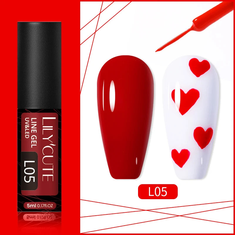LILYCUTE Reflective Glitter Liner Nail Gel - 5ml