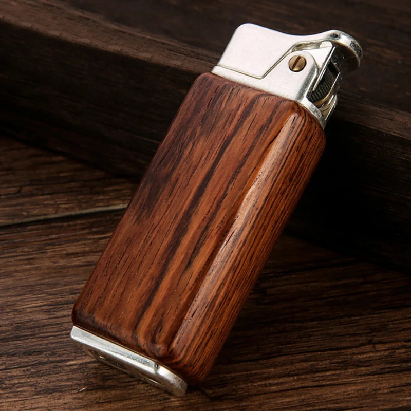 Vintage Sandalwood Kerosene Lighter - Metal Petrol Oil Gift Gadget