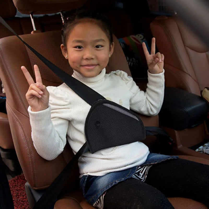 Adjustable Child Seat Belt Triangle Safety Cover - Black