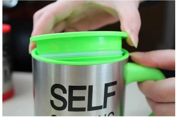 Self-Stirring Stainless Steel Coffee Mug - 301-401ml