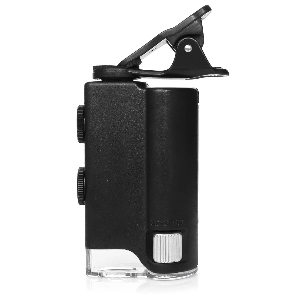 60X to 100X LED Phone Microscope Lens - Clip-On Camera Magnifier