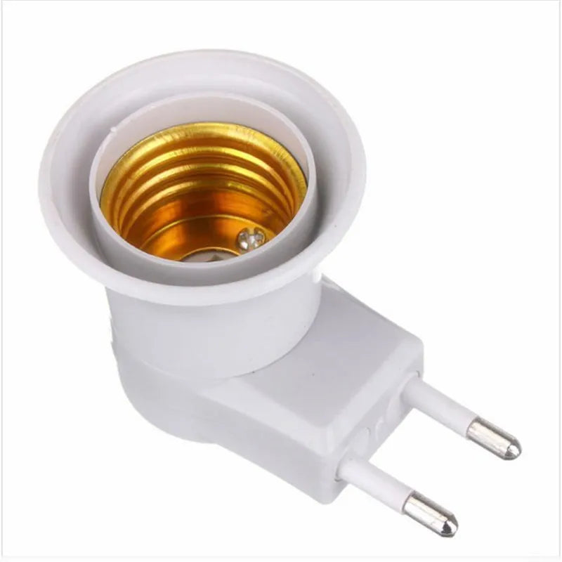 E27 LED Light Socket to EU Plug Adapter with On/Off Switch