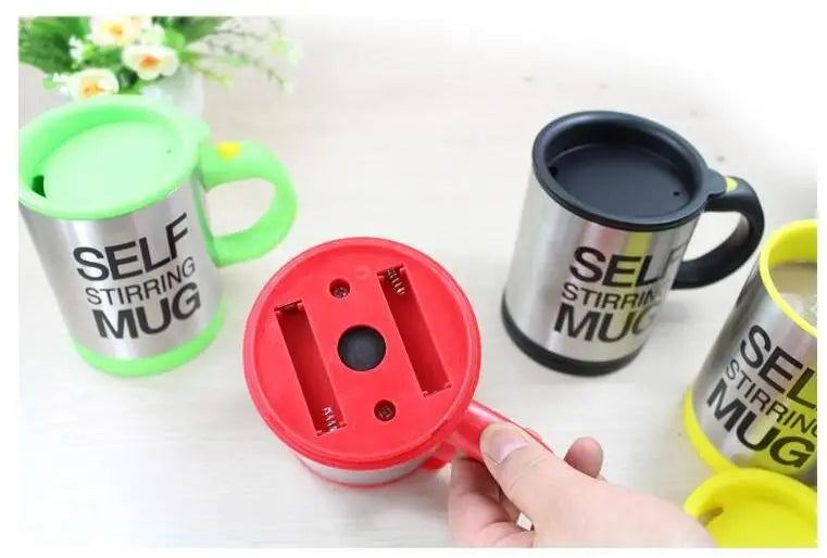 Self-Stirring Stainless Steel Coffee Mug - 301-401ml