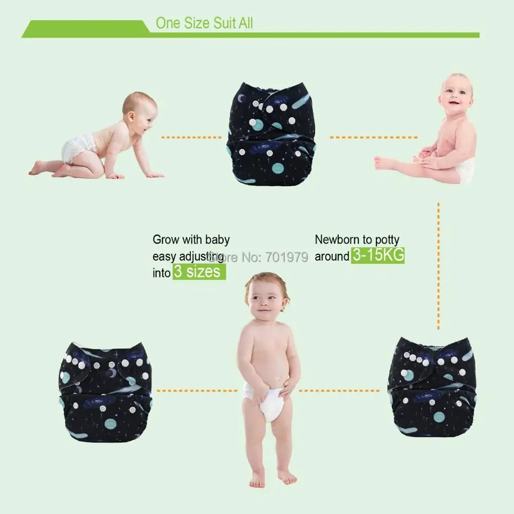 ALVABABY Adjustable Cloth Diaper Shell for 3-15kg Babies