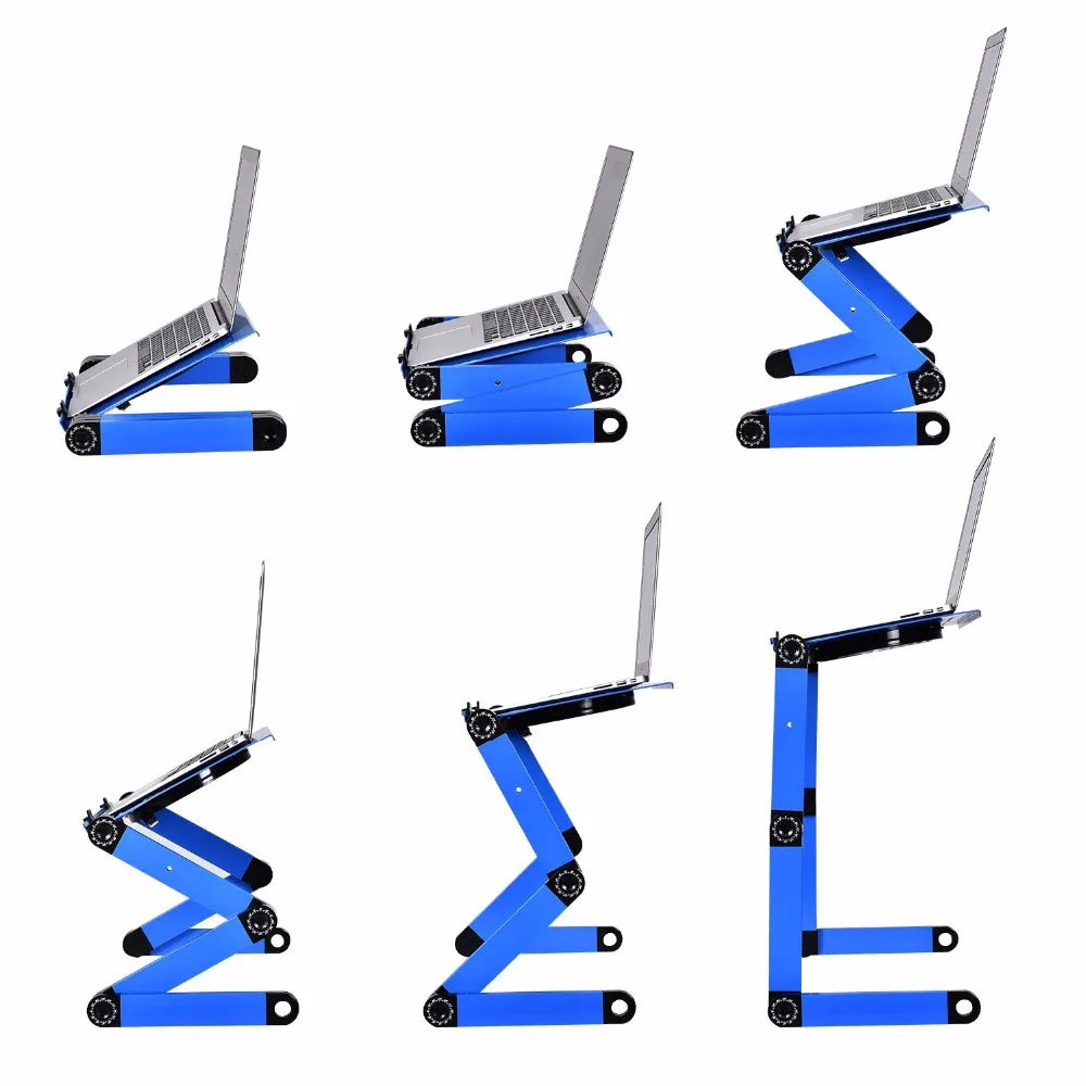 Adjustable Aluminum Laptop Table - Folding Bed Tray Computer Desk