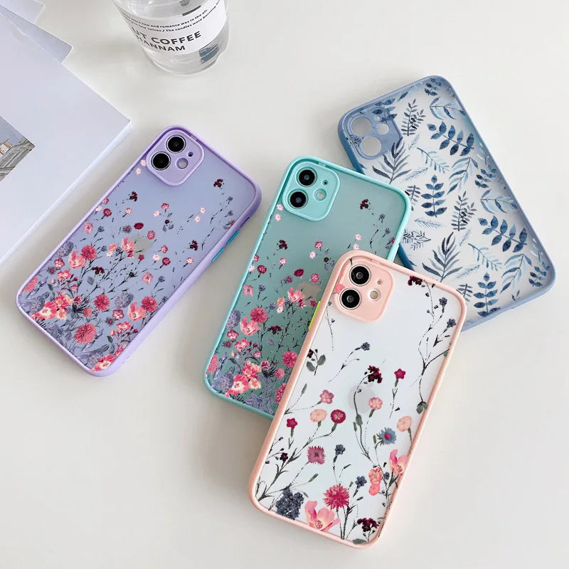 Hand-Painted Floral Shockproof iPhone Case