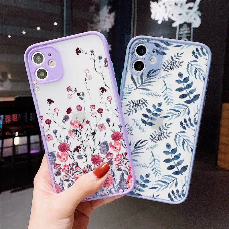 Hand-Painted Floral Shockproof iPhone Case