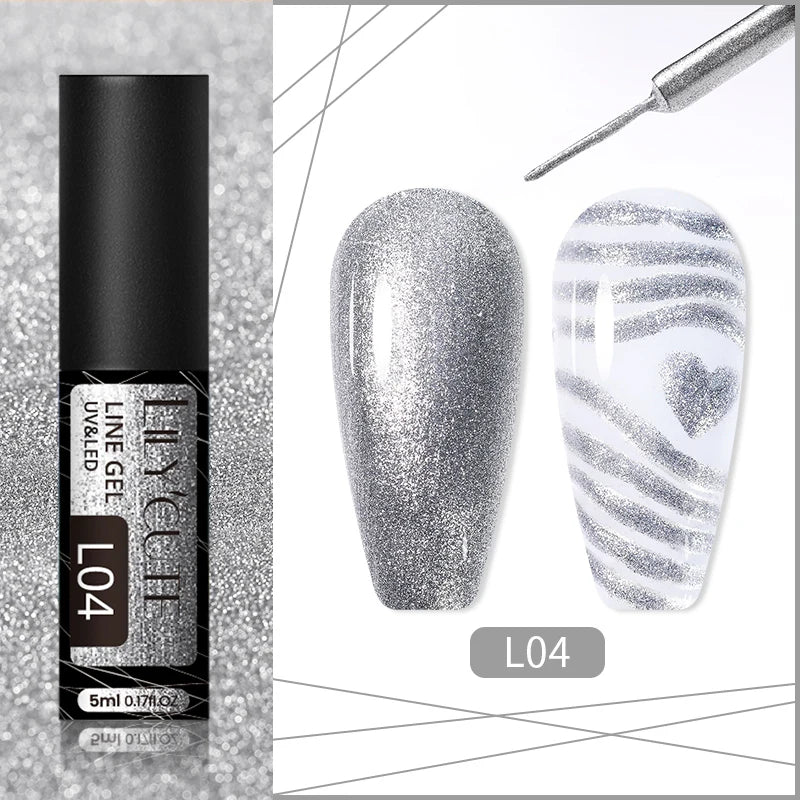 LILYCUTE Reflective Glitter Liner Nail Gel - 5ml