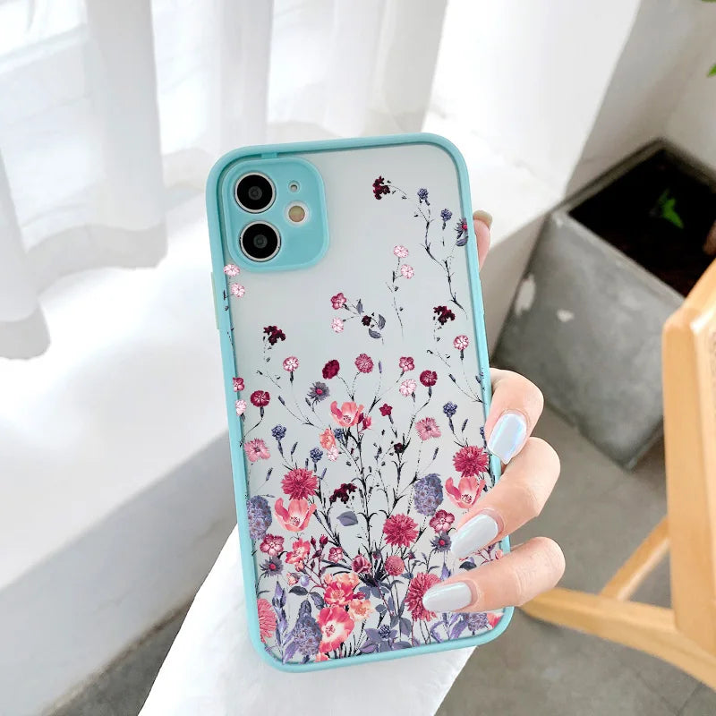 Hand-Painted Floral Shockproof iPhone Case
