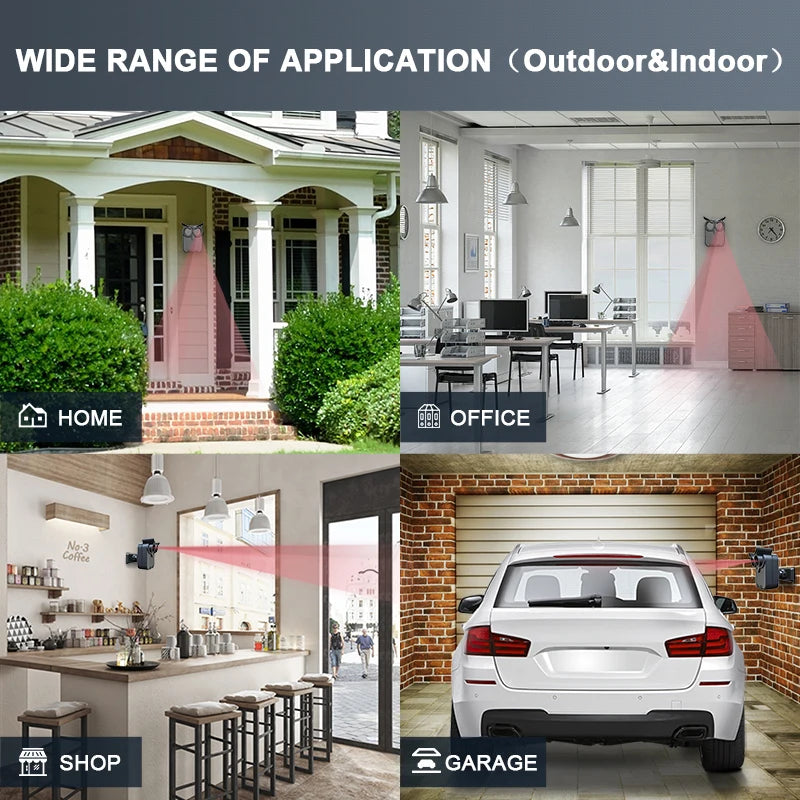 HTZSAFE Wireless Driveway Alarm - Waterproof PIR Motion Detector