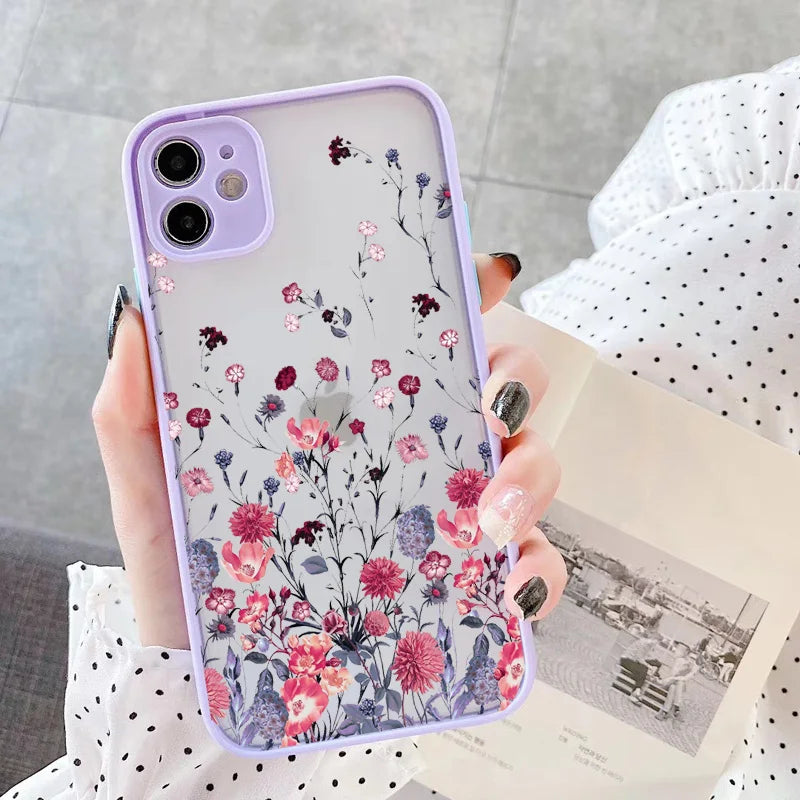 Hand-Painted Floral Shockproof iPhone Case