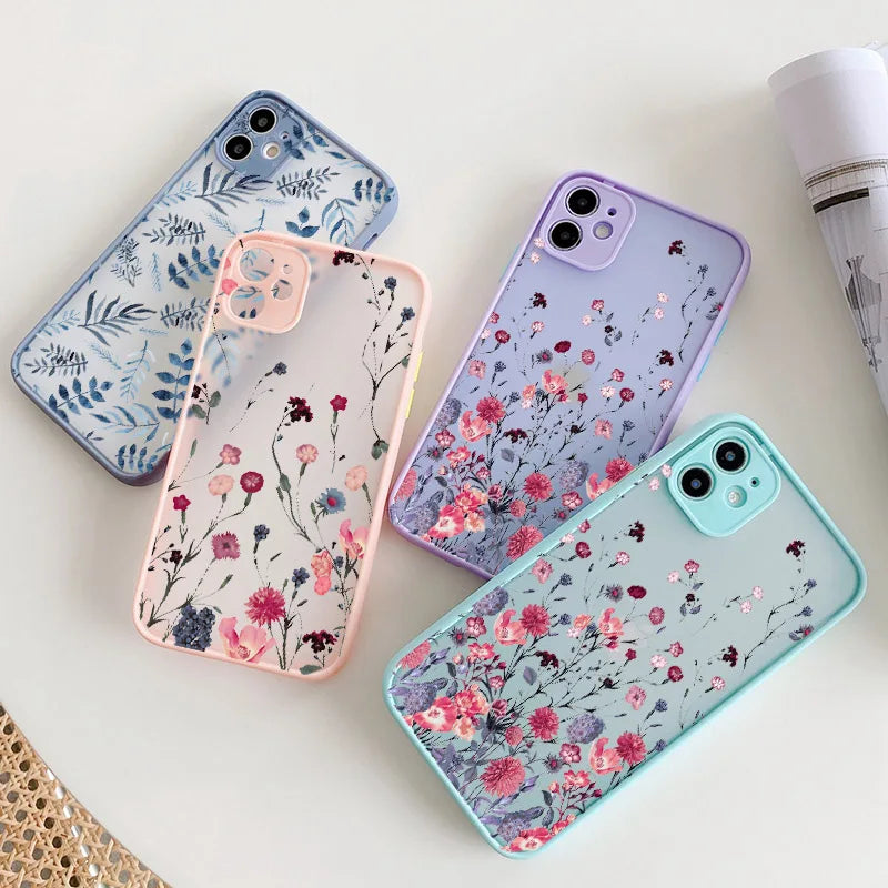 Hand-Painted Floral Shockproof iPhone Case