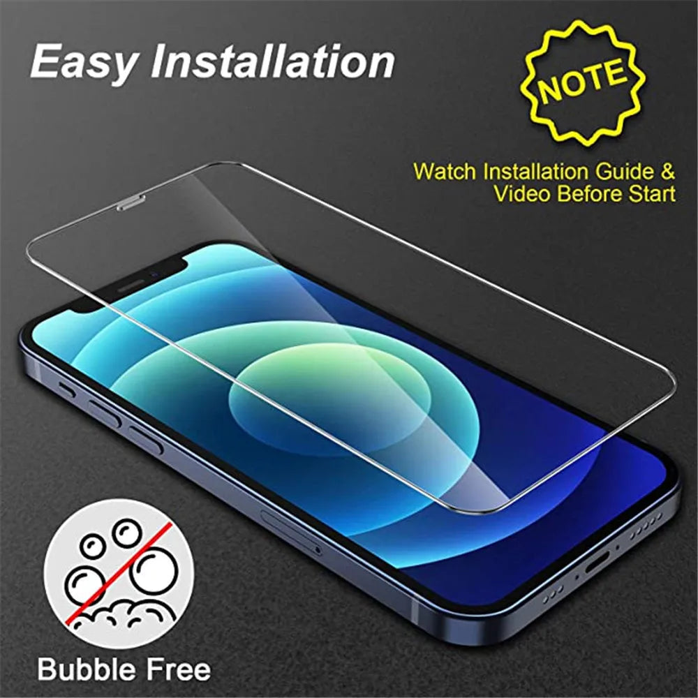 4 Piece iPhone Protective Glass Set - Screen Coverage for Daily Use
