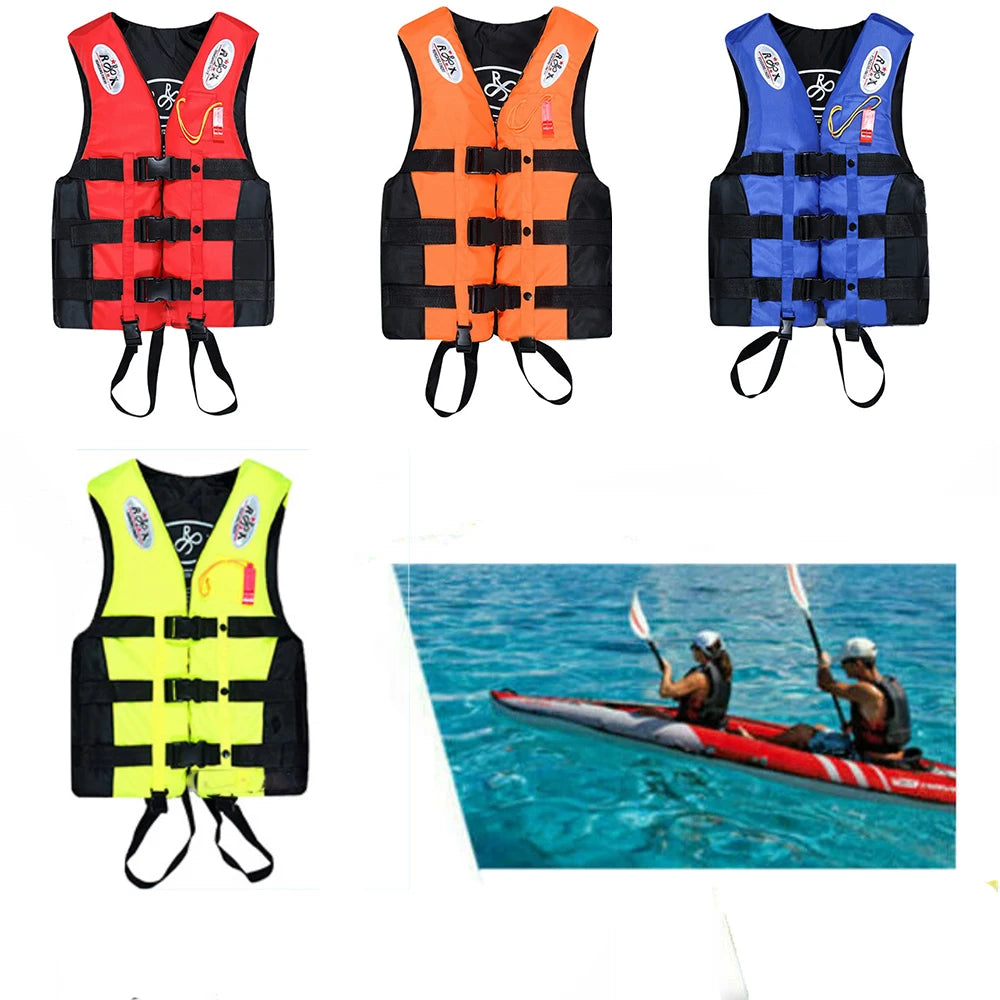 Swimming and Boating Life Jacket Vest with Whistle - S to XXXL