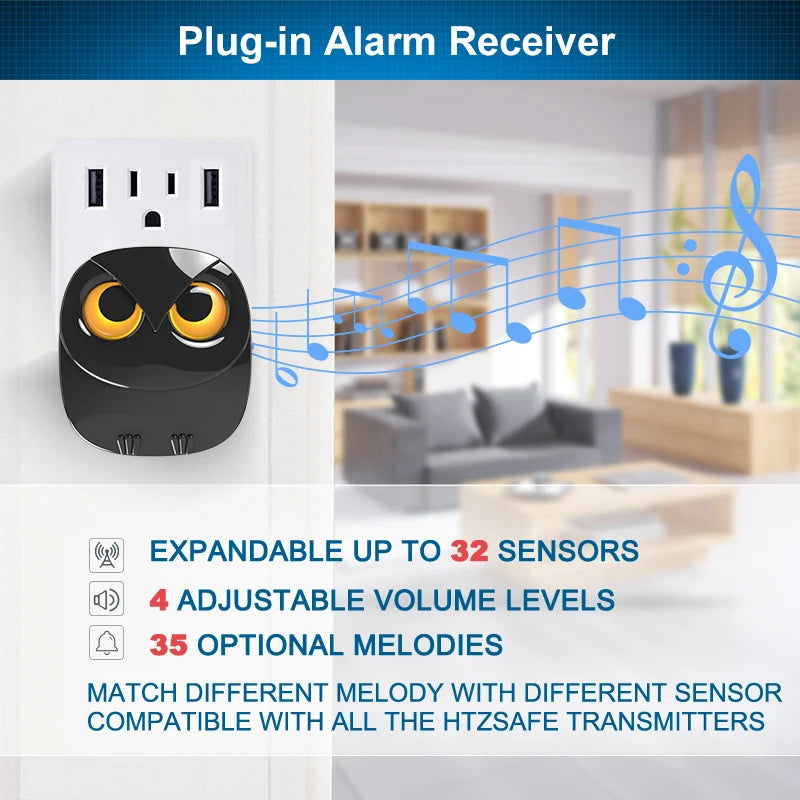 HTZSAFE Wireless Driveway Alarm - Waterproof PIR Motion Detector