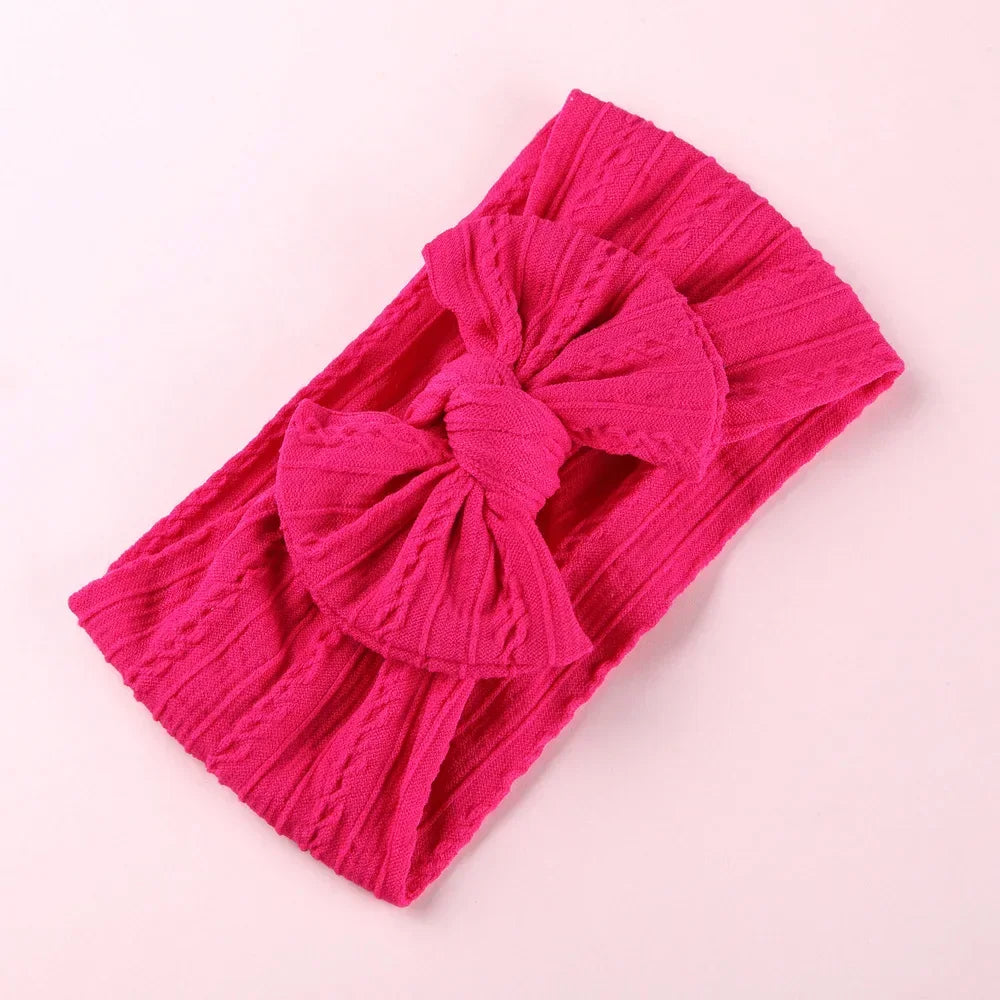 Elastic Baby Bow Headband - Soft Jacquard Newborn Hair Accessory
