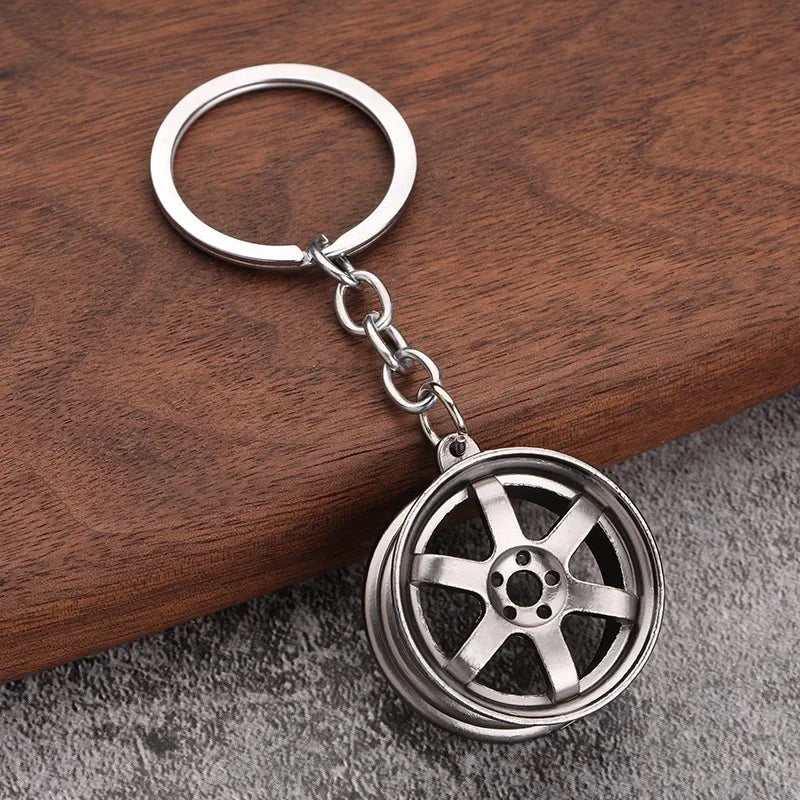 Gear Head Car Keychain with Speedbox Pendant Design